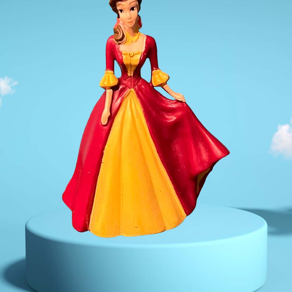 Vintage Disney Store Beauty & The Beast Belle In Dress PVC 3" Figure 1990's